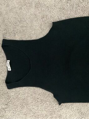 Eterne Black Ribbed CASHMERE Tank